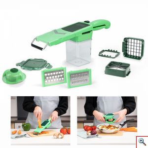 Σετ Πολυκόφτης Φρούτων & Λαχανικών με 8 Επιφάνειες Κοπής & Τάπερ Αποθήκευσης - Professional Dicer 8 in 1