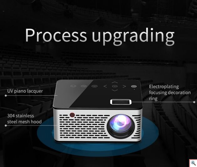 Mini Φορητός Προβολέας - Προτζέκτορας Αφής Led Multimedia USB, SD, HDMI, AV, AUX Βιντεοπροβολέας Projector Home Cinema με Τηλεχειριστήριο