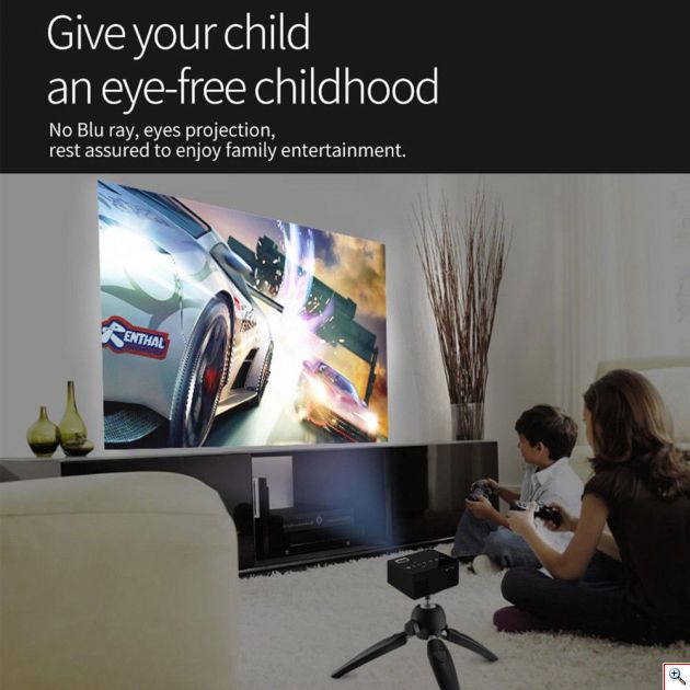 Mini Φορητός Προβολέας - Προτζέκτορας Αφής Led Multimedia USB, SD, HDMI, AV, AUX Βιντεοπροβολέας Projector Home Cinema με Τηλεχειριστήριο