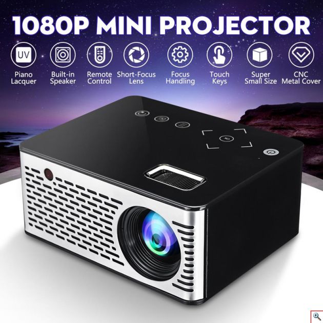 Mini Φορητός Προβολέας - Προτζέκτορας Αφής Led Multimedia USB, SD, HDMI, AV, AUX Βιντεοπροβολέας Projector Home Cinema με Τηλεχειριστήριο