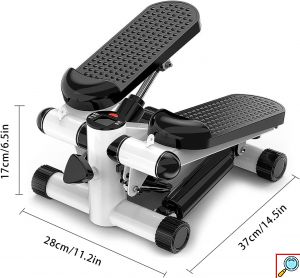 Ελλειπτικό Stepper Treadmill με Λάστιχα Αντίστασης για Εκγύμναση Όλου του Σώματος, LCD Οθόνη & Ρύθμιση ύψους - Elliptical Treadmill Stair Stepper 