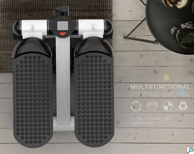 Ελλειπτικό Stepper Treadmill με Λάστιχα Αντίστασης για Εκγύμναση Όλου του Σώματος, LCD Οθόνη & Ρύθμιση ύψους - Elliptical Treadmill Stair Stepper 