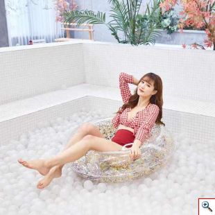 Φουσκωτό Σωσίβιο Χρυσό με Glitter 100cm - Inflatable Float