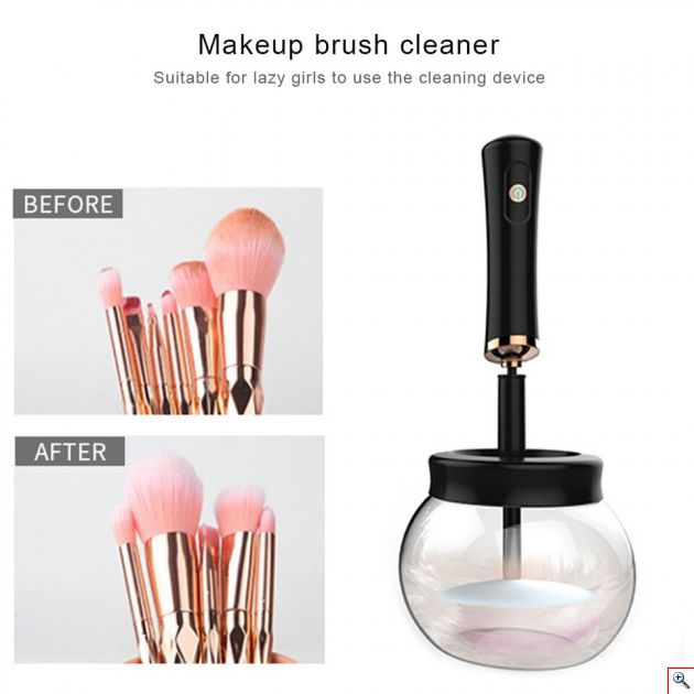 Ηλεκτρική Συσκευή Καθαρισμού Πινέλων Μακιγιάζ - Καθαριστικό Μέικαπ - Electric Makeup Brush Cleaner Άσπρο