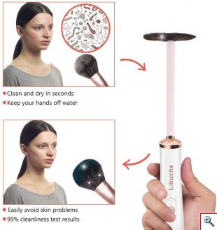 Ηλεκτρική Συσκευή Καθαρισμού Πινέλων Μακιγιάζ - Καθαριστικό Μέικαπ - Electric Makeup Brush Cleaner Άσπρο