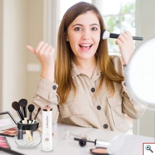 Ηλεκτρική Συσκευή Καθαρισμού Πινέλων Μακιγιάζ - Καθαριστικό Μέικαπ - Electric Makeup Brush Cleaner Άσπρο