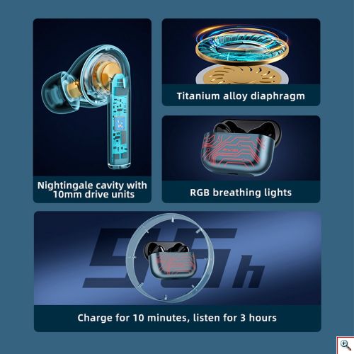 Ασύρματα Ακουστικά με Bluetooth 5.1 & Οθόνη Αφής TWS RGB - Earbuds AWEI T29 Pro