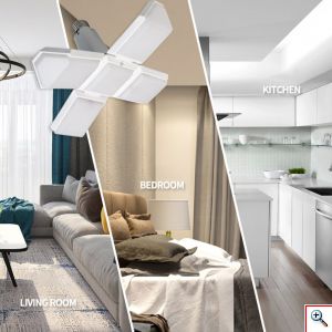 Αναδιπλούμενη Οικολογική Λάμπα 40W - Φωτιστικό σε Τετράγωνο Σχήμα Ε27 Βιδωτή 2800lm - Square Folding Lamp