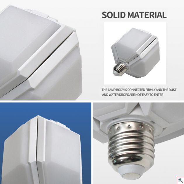 Αναδιπλούμενη Οικολογική Λάμπα 40W - Φωτιστικό σε Τετράγωνο Σχήμα Ε27 Βιδωτή 2800lm - Square Folding Lamp