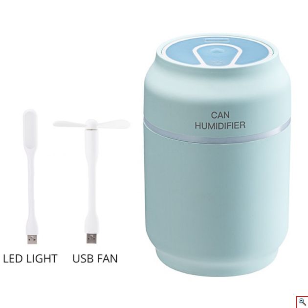 USB Υγραντήρας Χώρου, LED Φωτιστικό & Ανεμιστήρας 3 σε 1 - Humidifier, Mini Fan, Night Light 