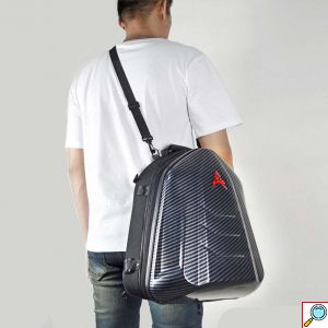 Carbon Επεκτεινόμενη Υπερανθεκτική Αδιάβροχη 4 σε 1 Τσάντα Κράνους, Χειρός, Ώμου & Ουράς Μηχανής 48L με Ιμάντες Motocentric® - Γκρι