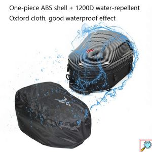 Carbon Επεκτεινόμενη Υπερανθεκτική Αδιάβροχη 4 σε 1 Τσάντα Κράνους, Χειρός, Ώμου & Ουράς Μηχανής 48L με Ιμάντες Motocentric® - Γκρι