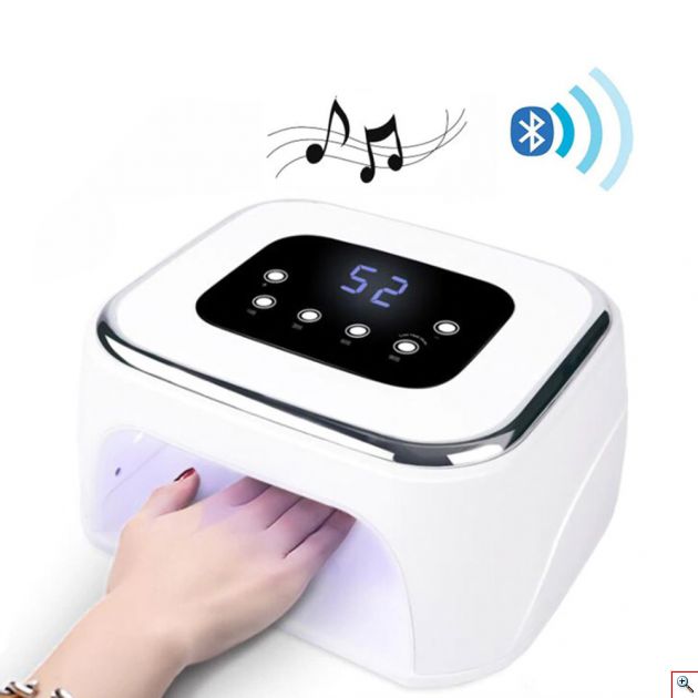 Επαγγελματικό Φουρνάκι Νυχιών Dual UV LED με Ηχείο Bluetooth - Λευκό