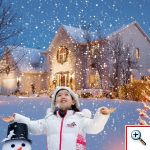 SnowFall Αδιάβροχος Νυχτερινός Χριστουγεννιάτικος Φωτισμός Super-Wide- Προτζέκτορας Χιονόπτωσης / Χιονιού - Christmas Night RGB or White LED Light