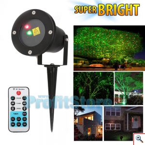 Super Bright Αδιάβροχος Νυχτερινός Διακοσμητικός Χριστουγεννιάτικος Φωτισμός Christmas Star Moving Laser Light Προβολέας Προτζέκτορας με Τηλεχειριστήριο 