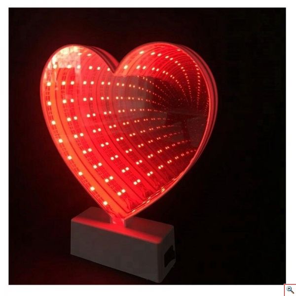  Διακοσμητική Καρδιά Infinity Led 3D 17cm 