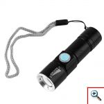 Mini Tactical Φακός ZOOM 200LM USB - Υψηλής Φωτεινότητας CREE LED Q5 