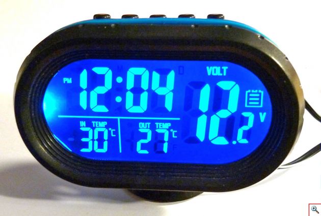 Ψηφιακό Πολυόργανο Αυτοκινήτου με Οθόνη LCD, Ρολόι, Θερμόμετρο In/Out, Υγρόμετρο & Βολτόμετρο