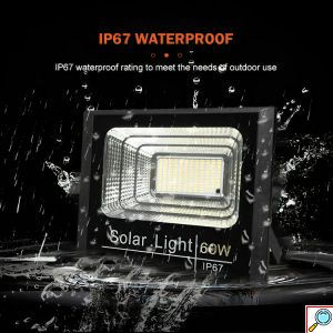 Αδιάβροχος Ηλιακός Προβολέας 2000W 1600 SMD LED - Με 2 Ηλιακά Πάνελ & Τηλεχειριστήριο - RiXME