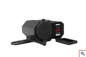Αδιάβροχος Φορτιστής με 2x USB, Αναπτήρα 12V & Βολτόμετρο Μηχανής/Μοτοσυκλέτας