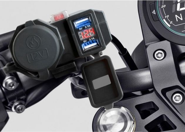 Αδιάβροχος Φορτιστής με 2x USB, Αναπτήρα 12V & Βολτόμετρο Μηχανής/Μοτοσυκλέτας