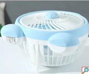 Μίνι Επιτραπέζιος Ανεμιστήρας Με 3 Πτερύγια Γαλάζιος Aerbes