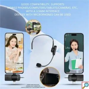 Ασύρματο Μικρόφωνο Κεφαλής με Δέκτη TypeC, AUX & Lightning - Andowl