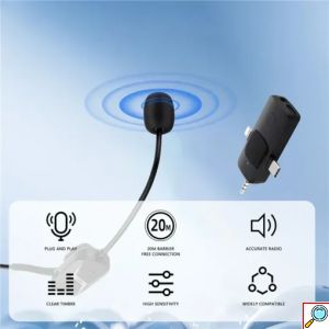 Ασύρματο Μικρόφωνο Κεφαλής με Δέκτη TypeC, AUX & Lightning - Andowl