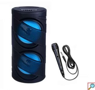 Ασύρματο Φορητό Bluetooth Ηχείο με Ενσύρματο Μικρόφωνο USB/SD/AUX και Μπαταρία 1200mAh