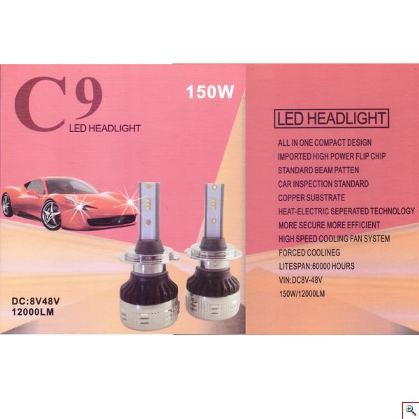 Φώτα Αυτοκινήτου CREE LED Kit H4 C9 12000LM - 6000Κ - 150W - CAN BUS