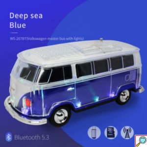 Ηχείο Bluetooth USB/SD Mini Bus με Ραδιόφωνο και Led Φώτα Μαύρο 