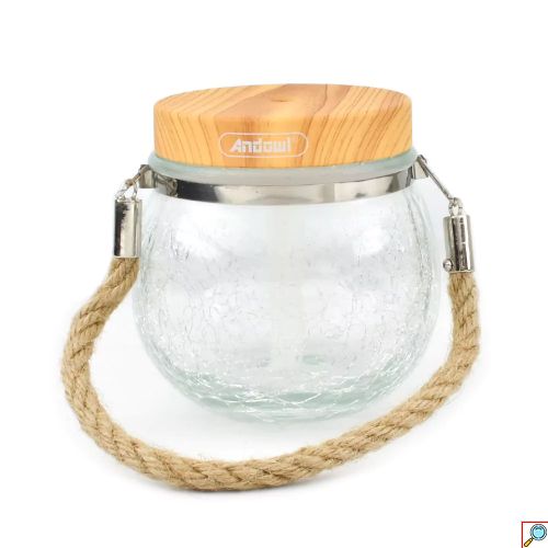 Andowl Συσκευή Αρωματοθεραπείας-Υγραντήρας 400ml με LED RGB Φωτισμό και Φυσικό Ξύλινο Καπάκι