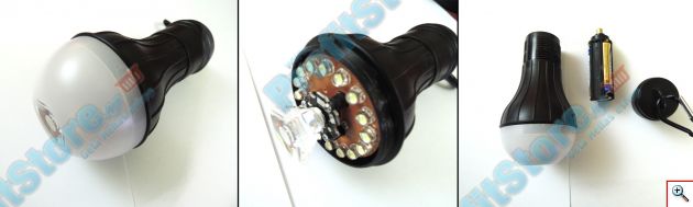 Φακός Υψηλής Φωτεινότητας 200LM - 2 σε 1 σε Σχήμα Λυχνίας