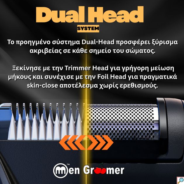 Men Groomer Pro Dual Head - Δεν Θα Κοπείτε Ποτέ - Η Επανάσταση στην Ανδρική Περιποίηση Προσώπου, Σώματος και Ευαίσθητης Περιοχής.