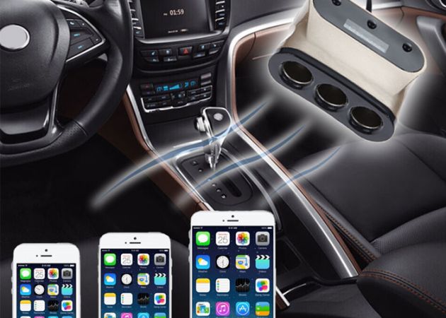 Φορτιστής Αυτοκινήτου με 3 Υποδοχές 120W Αναπτήρα και 2 Θύρες USB 3.1A 1505A