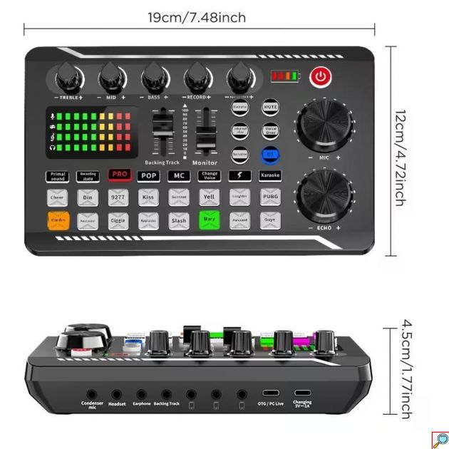 Επαγγελματικό Σετ Mini Studio με Μικρόφωνο και Κάρτα Ήχου Andowl με Τρίποδο για Live Streaming