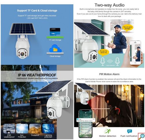 Ασύρματη Wifi Κάμερα Παρακολούθησης 355° με Ανάλυση 3MP και Ηλιακό Πάνελ Φόρτισης