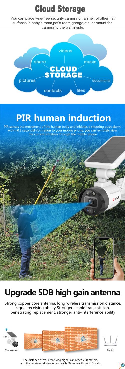 Εξωτερική Αδιάβροχη Ασύρματη Κάμερα 1080p Full HD με Ηλιακό Πάνελ, Wifi, Ανιχνευτή Κίνησης, Μικρόφωνο-Ηχείο και Παρακολούθηση μέσω Εφαρμογής Tuya 