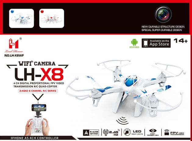 WiFi Τηλεκατευθυνόμενο Ελικόπτερο Quadcopter 6 Axis Gyro 2.4GHz με HD Camera