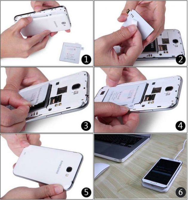 Ασύρματος Δέκτης Φόρτισης Qi Wireless Charger Receiver για Samsung S4