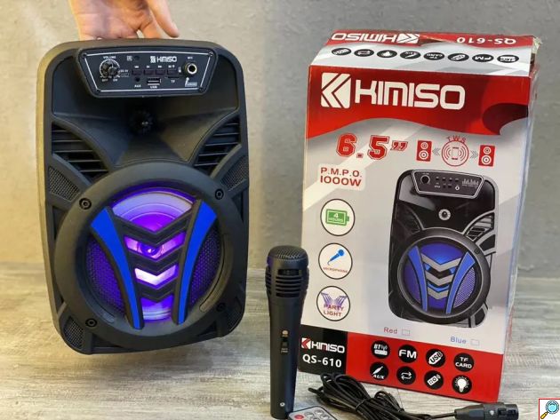 Φορητό Στερεοφωνικό Ασύρματο Ηχείο Karaoke USB Φόρτισης με Ενσύρματο Μικρόφωνο BT-6105 Bluetooth Speaker Μαύρο