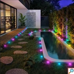 Ηλιακά Λαμπιόνια Γιρλάντα RGBW - 25 LED για Φωτισμό Κήπου και Εξωτερικών Χώρων