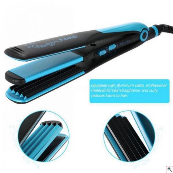 Ισιωτική - Μπουκλιέρα Μαλλιών 2 σε 1 - Kemei Curly & Straight Hair 2 in 1