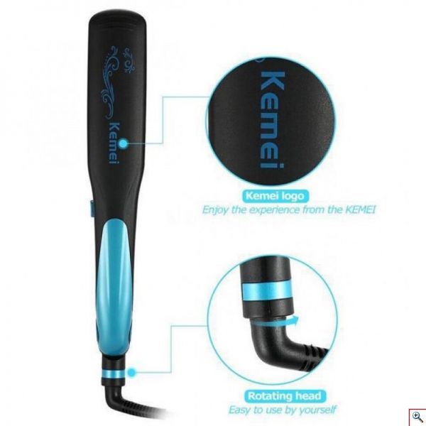 Ισιωτική - Μπουκλιέρα Μαλλιών 2 σε 1 - Kemei Curly & Straight Hair 2 in 1