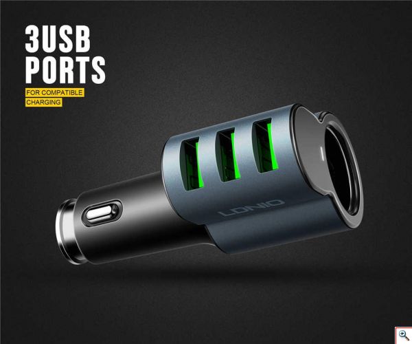 Φορτιστής Αναπτήρα Αυτοκινήτου 3 USB - LDNIO Car Charger Speed Universal 