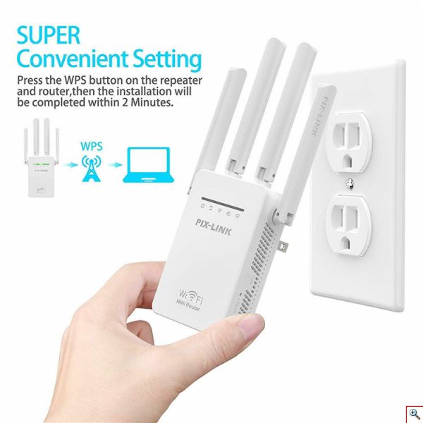 Ασύρματο WiFi N Router/Repeater 300Mbps Pix-Link LV-WR09 Λευκό