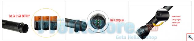 Αδιάβροχος Φακός Προβολέας LED ΖΟΟΜ Μεταλλικός Υψηλής Φωτεινότητας BAILONG BL-2035