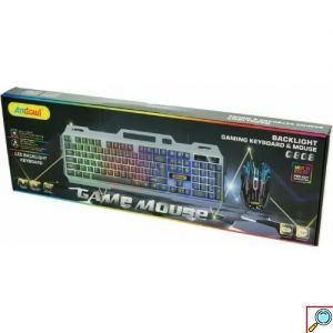 Gaming Ενσύρματο Φωτιζόμενο LED RGB Πληκτρολόγιο USB και Ποντίκι με Κουμπιά Χειρισμού Andowl