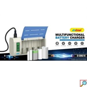 Universal Φορτιστής για Μπαταρίες NI-CD/NI-MH με Λειτουργία Εκφόρτισης και Οθόνη LCD (AA/AAA/C/D/9V/Krona) Andowl 