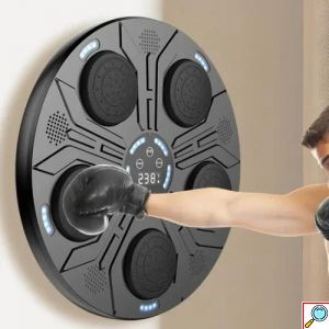 Μουσικό Ταμπλό Box 40cm με Γάντια, Ρυθμιζόμενες Ταχύτητες, Ρυθμιζόμενο Ύψος και Φωτισμό LED RGB Γκρι Σκούρο